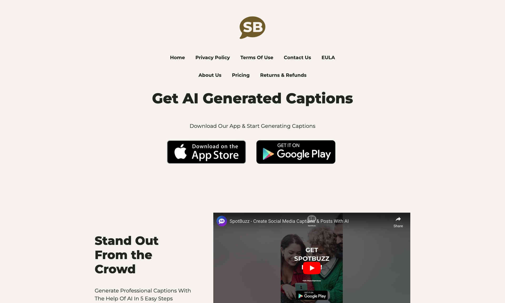 SpotBuzz Homepage