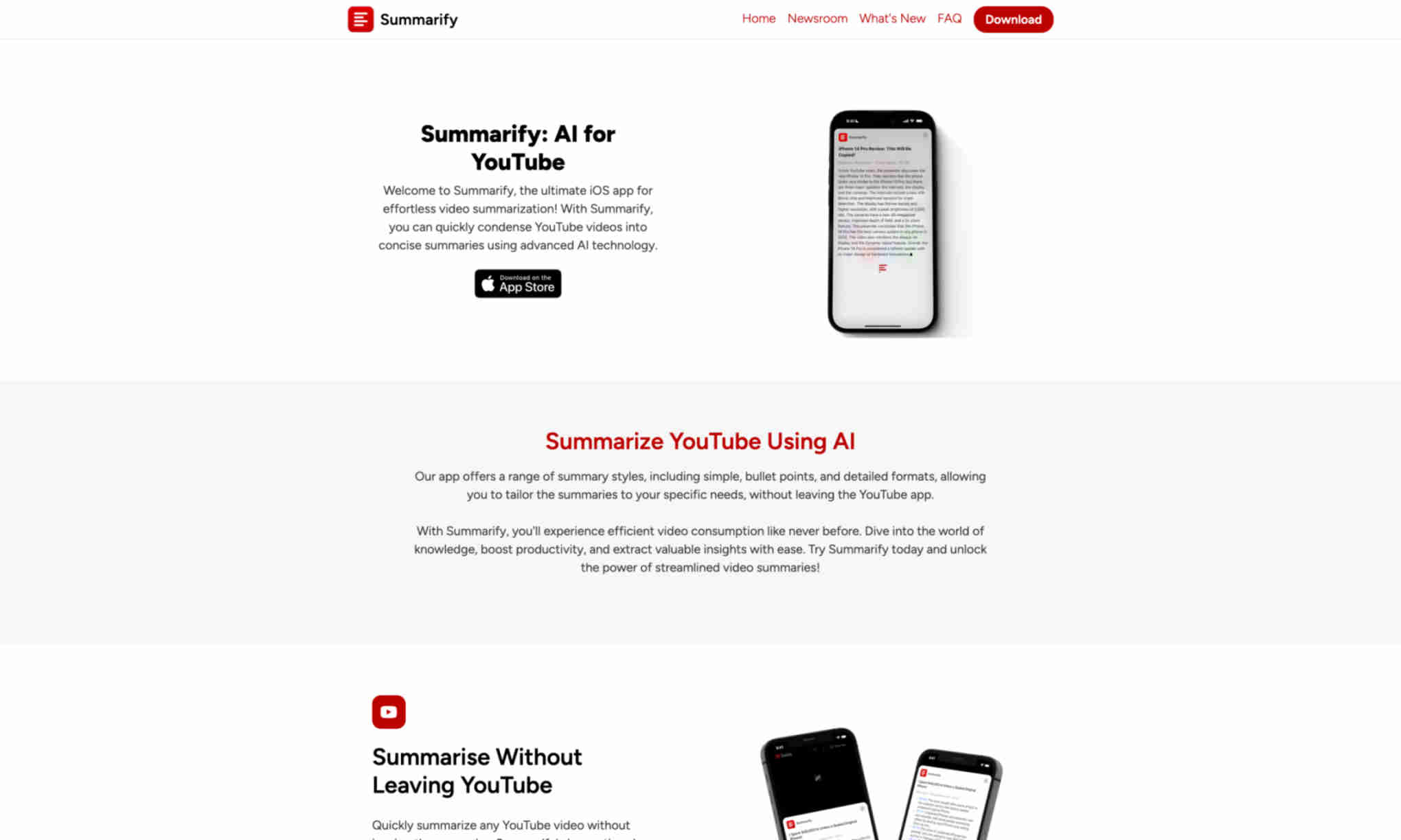 Summarify Homepage