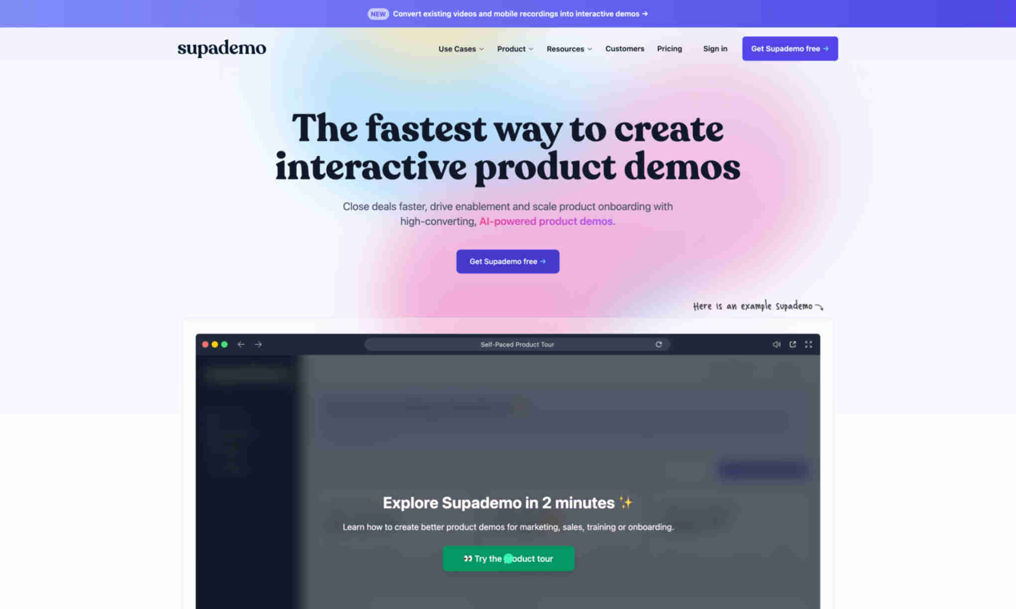 Supademo Homepage