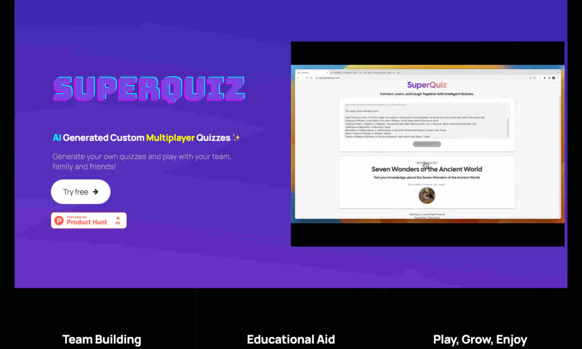 SuperQuiz Homepage