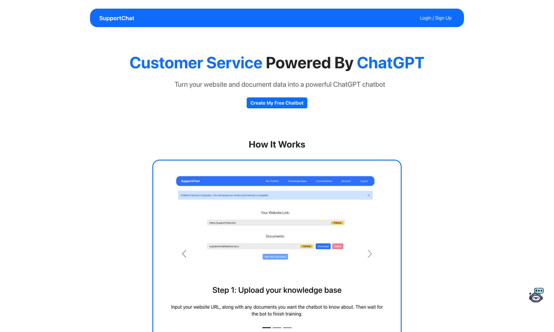 SupportChat Homepage