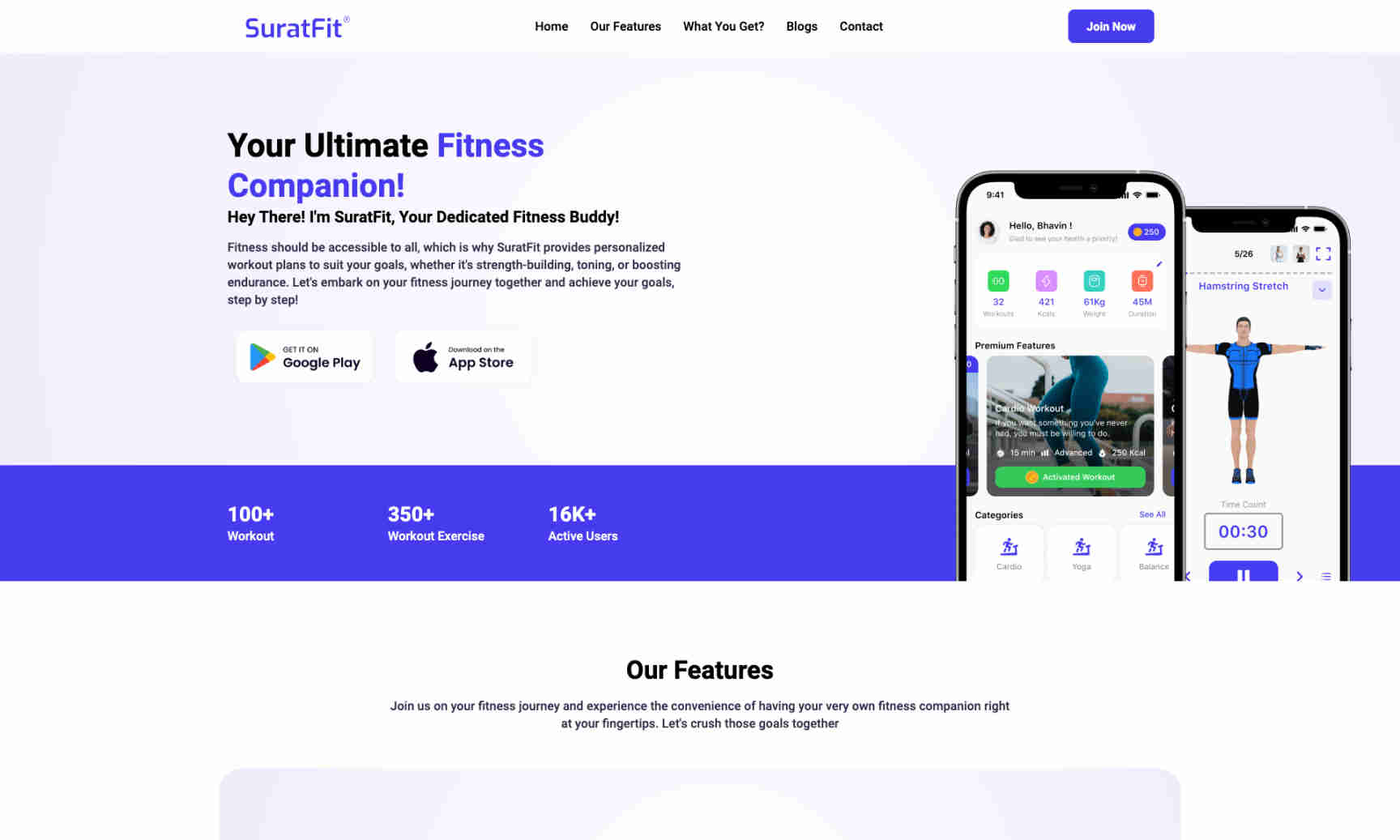 SuratFit Homepage