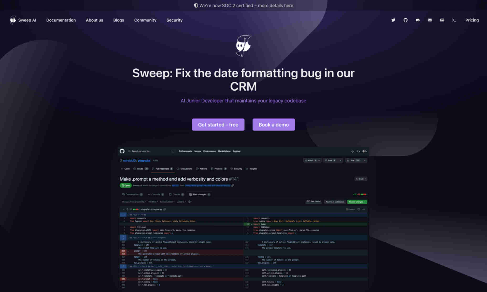 Sweep AI Homepage