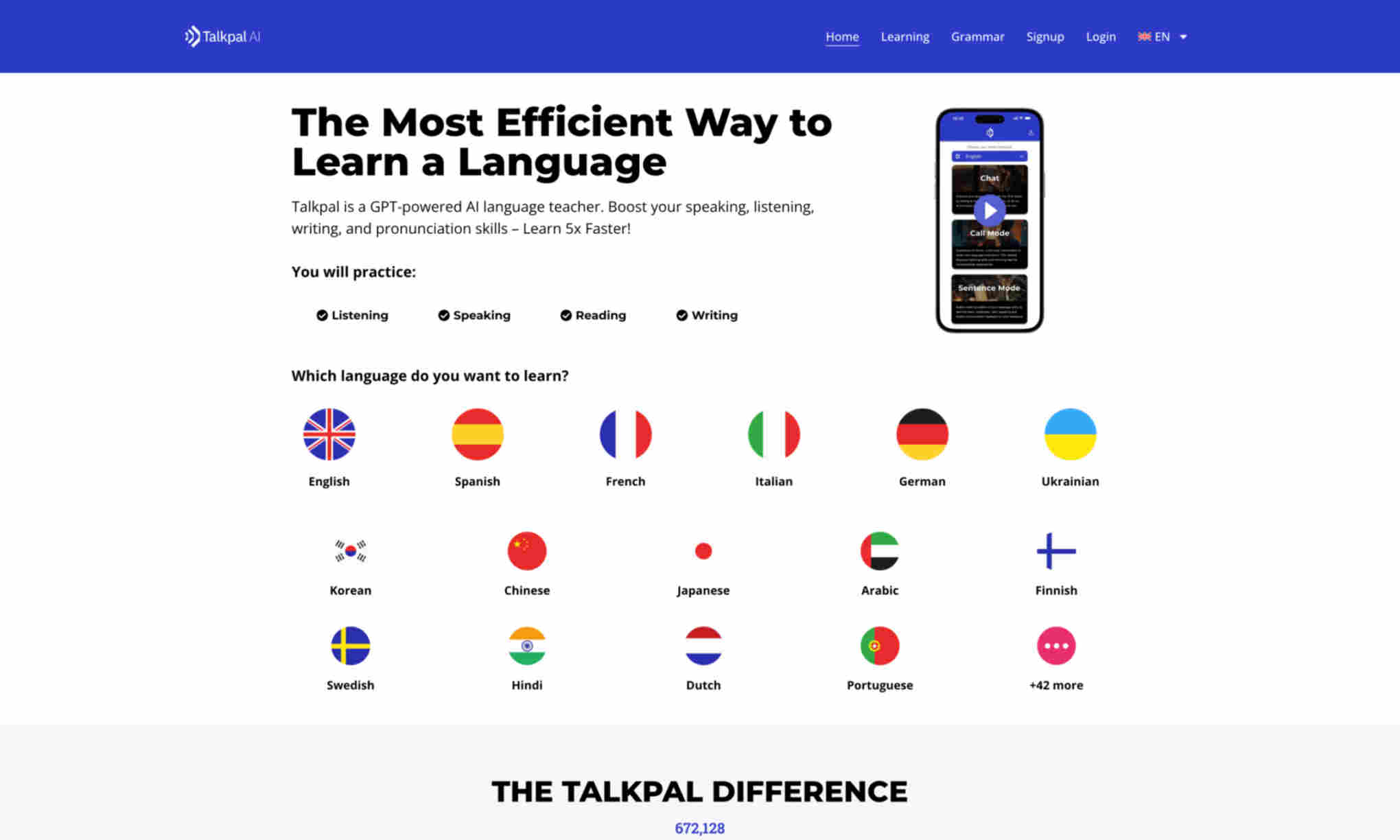 Talkpal AI Homepage