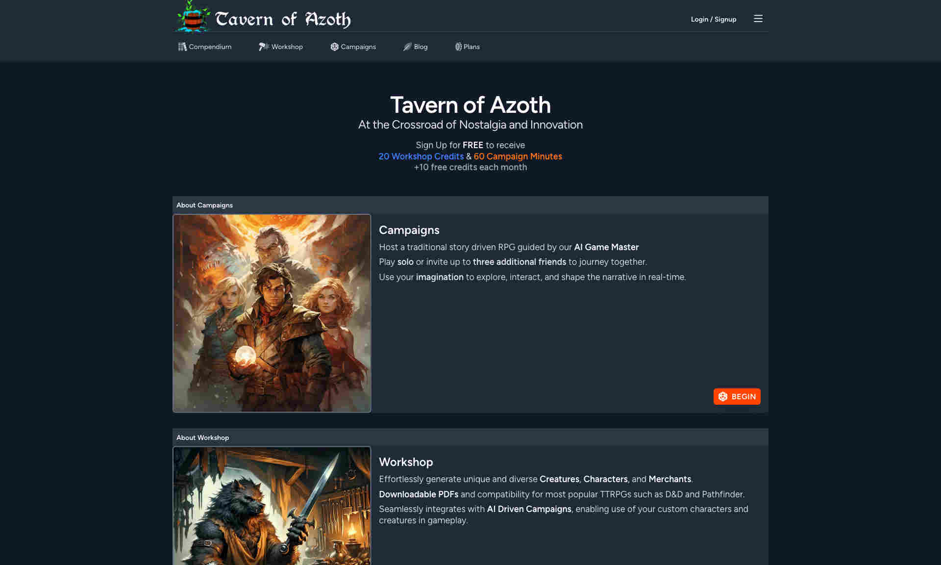 Tavern of Azoth Homepage