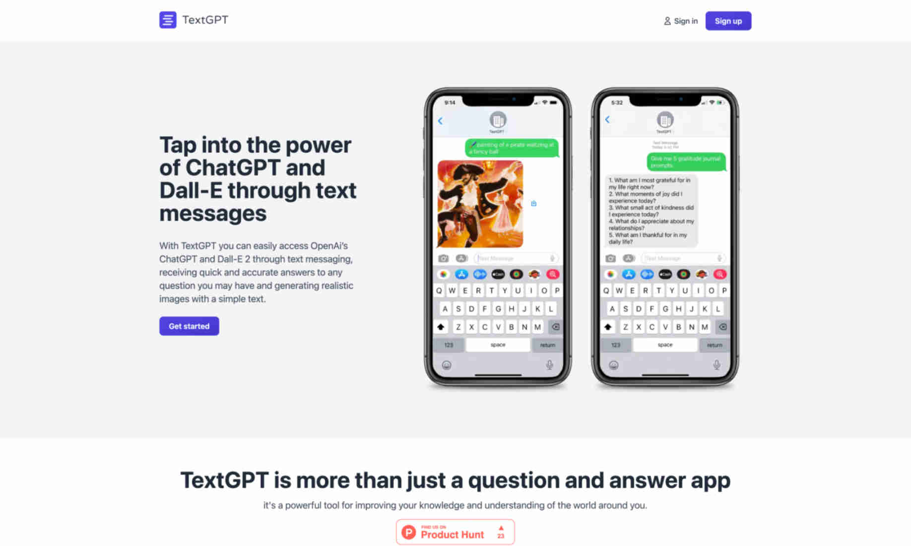 TextGPT Homepage