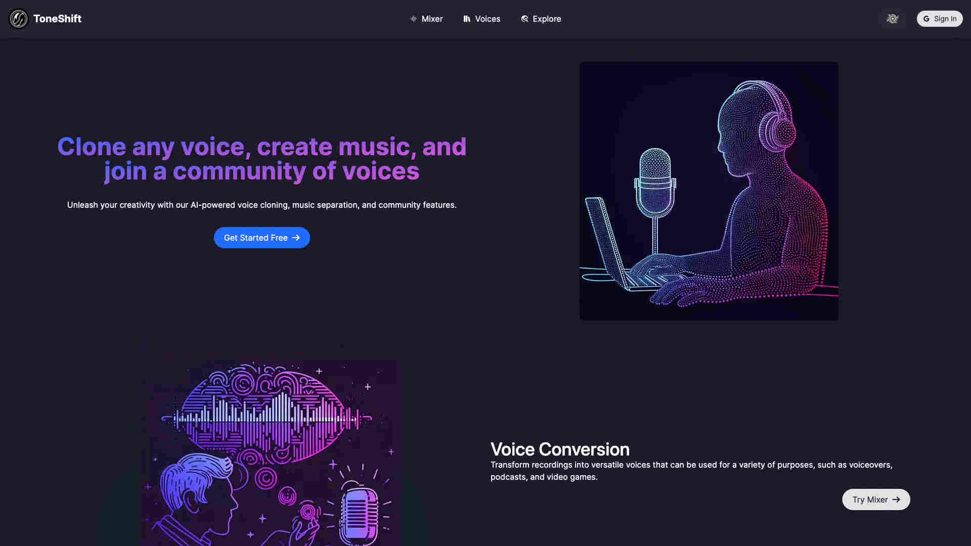 ToneShift Homepage