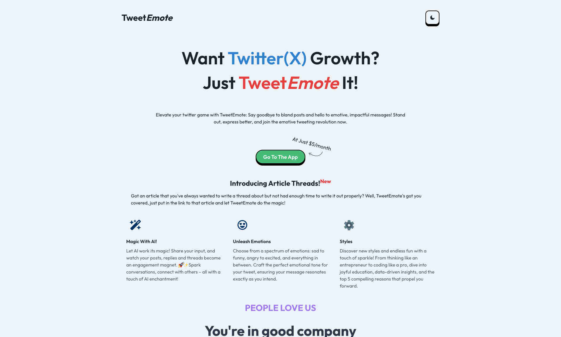 TweetEmote Homepage