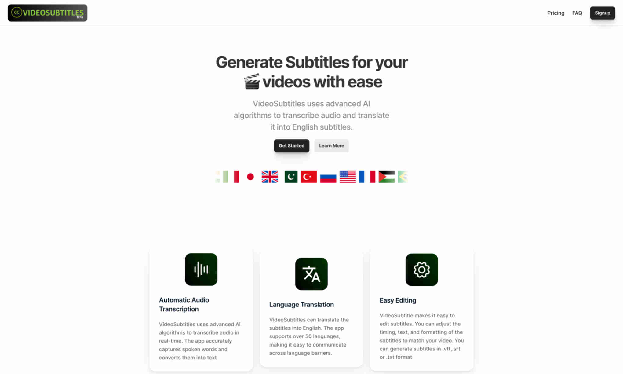 VideoSubtitles Homepage