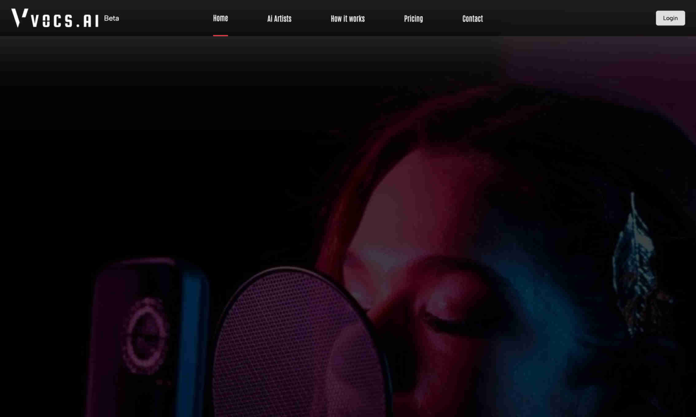 Vocals.AI Homepage