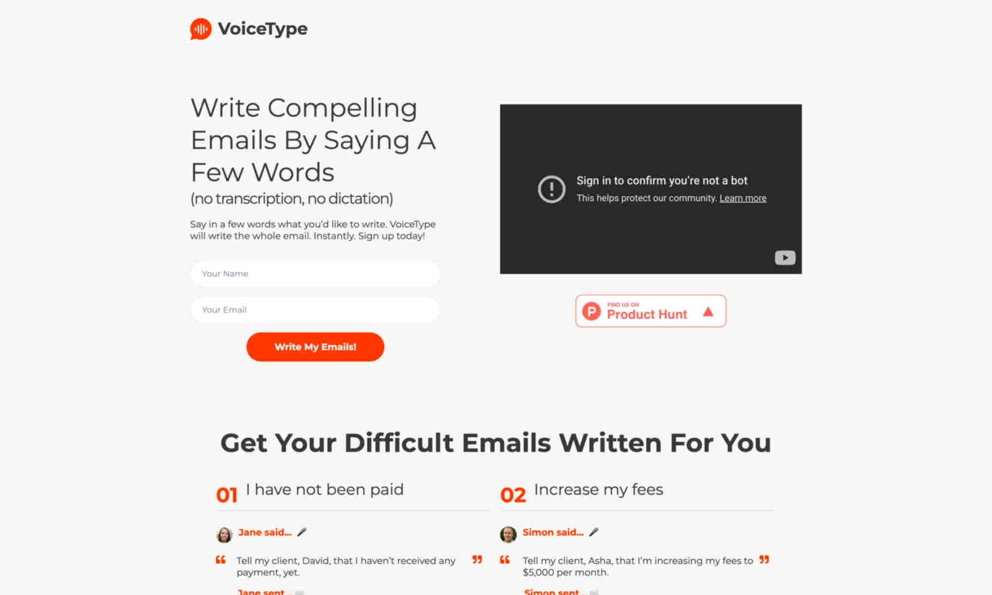 VoiceType Homepage