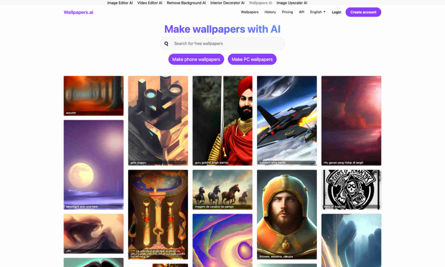 Wallpapers.ai Homepage