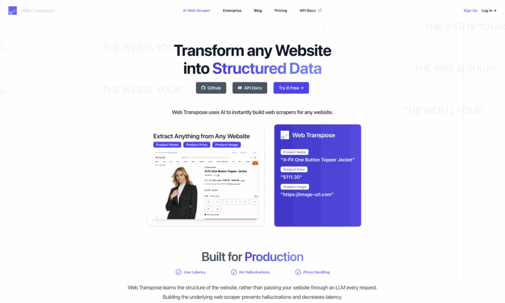 Web Transpose Homepage