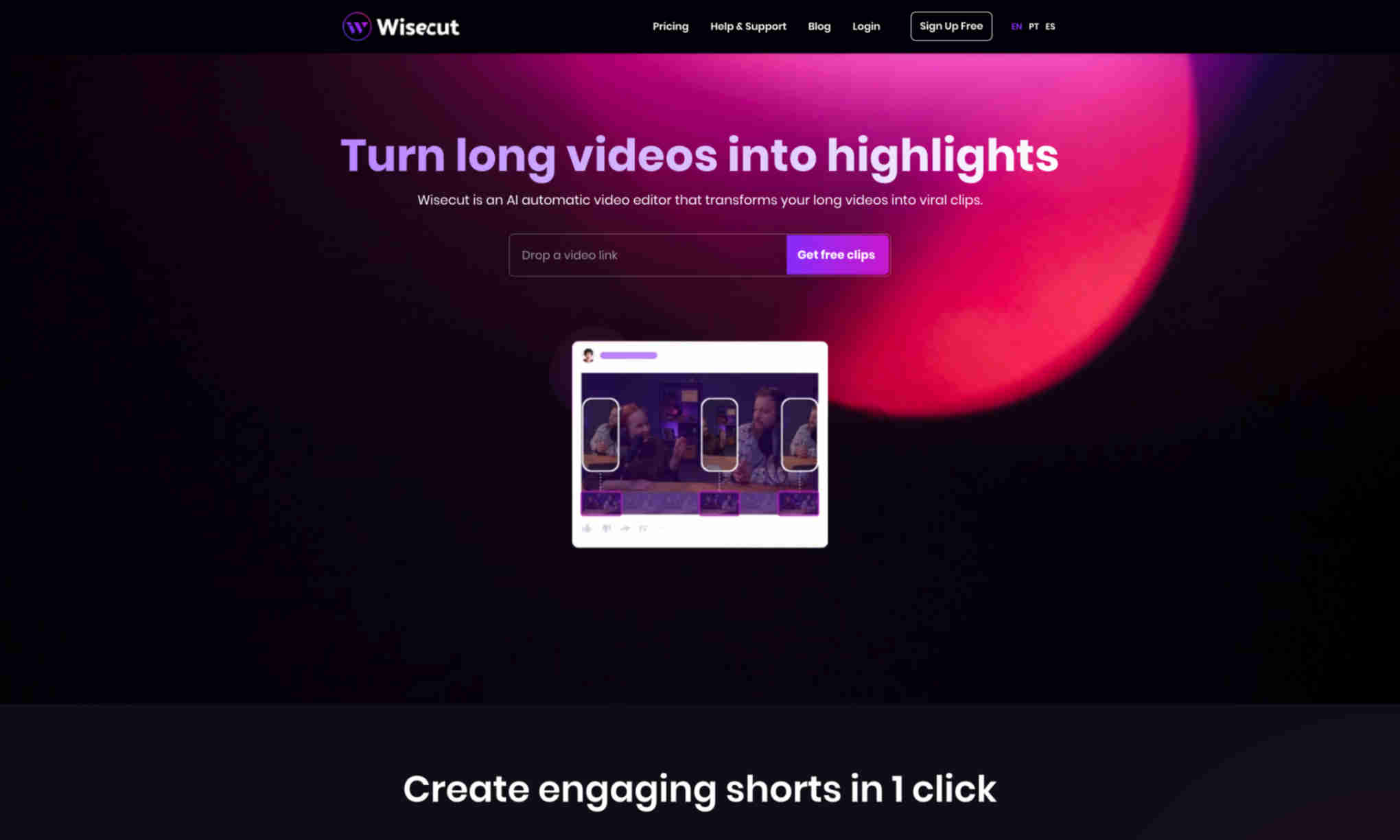 Wisecut Homepage