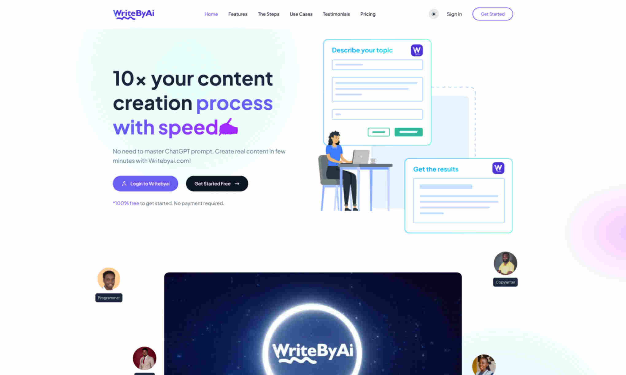 WriteByAi Homepage