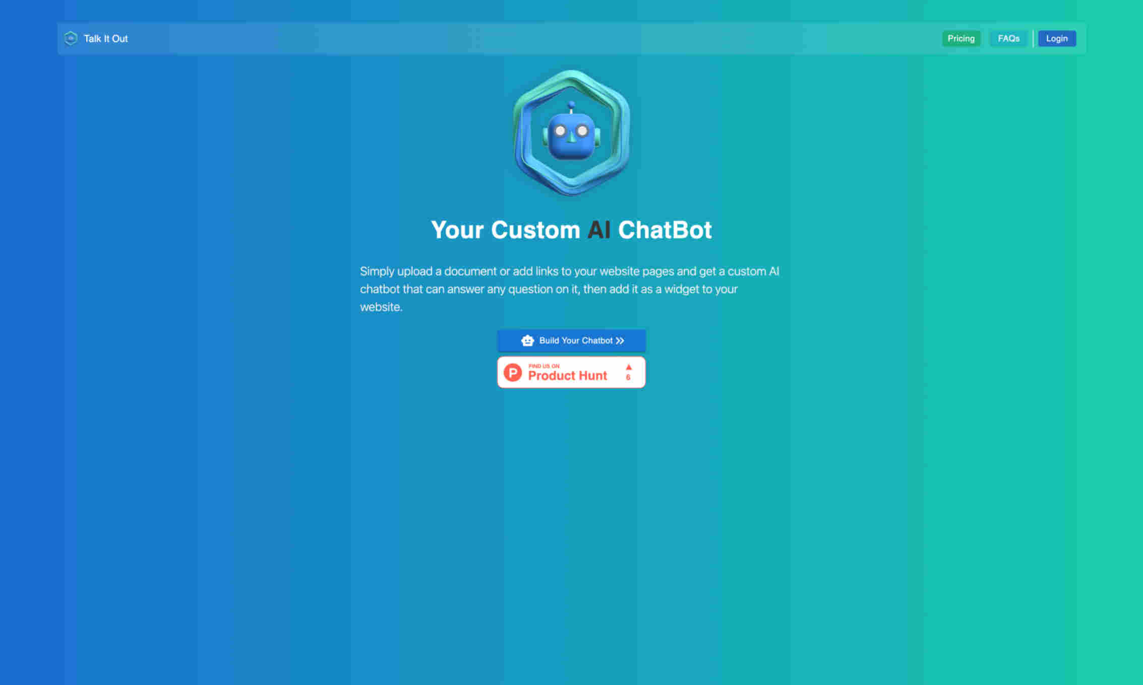 Your Custom AI ChatBot Homepage