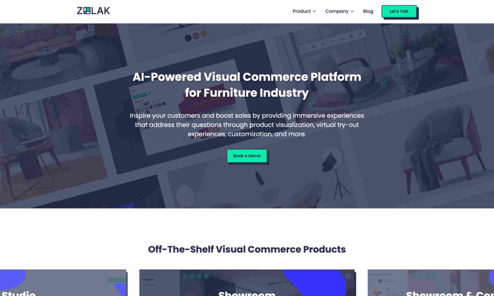 Zolak Visual Commerce Suite Homepage