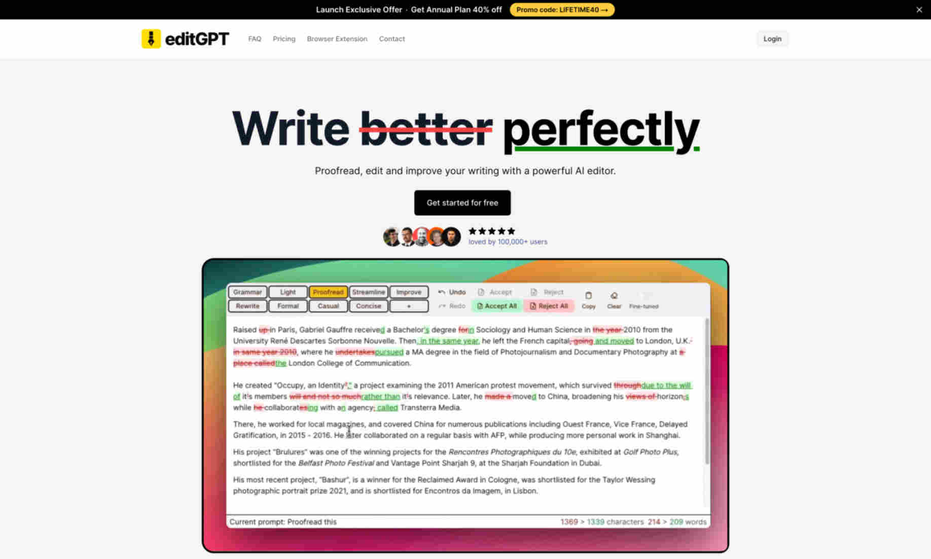 editGPT Homepage