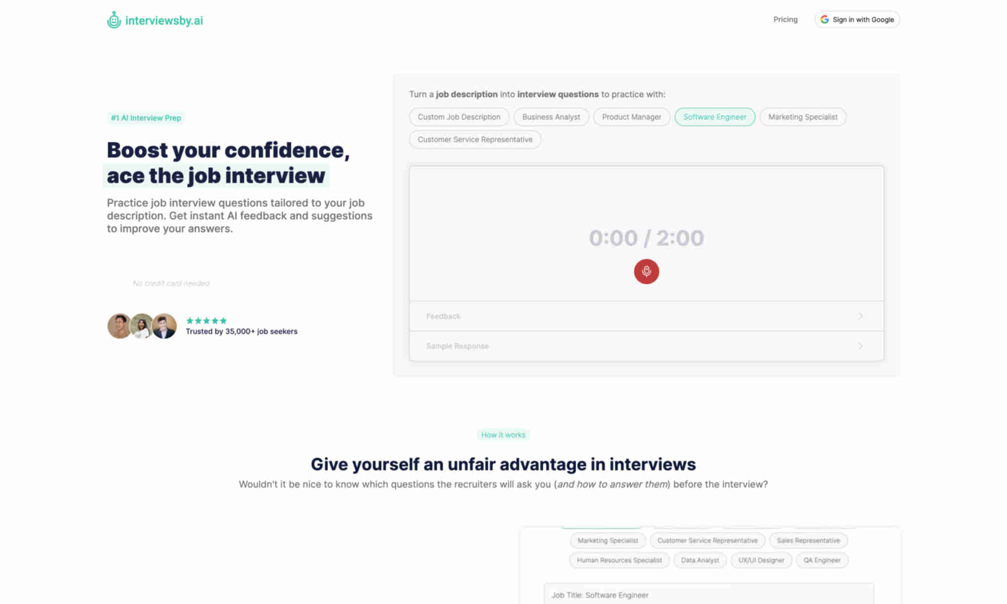 interviewsby.ai Homepage