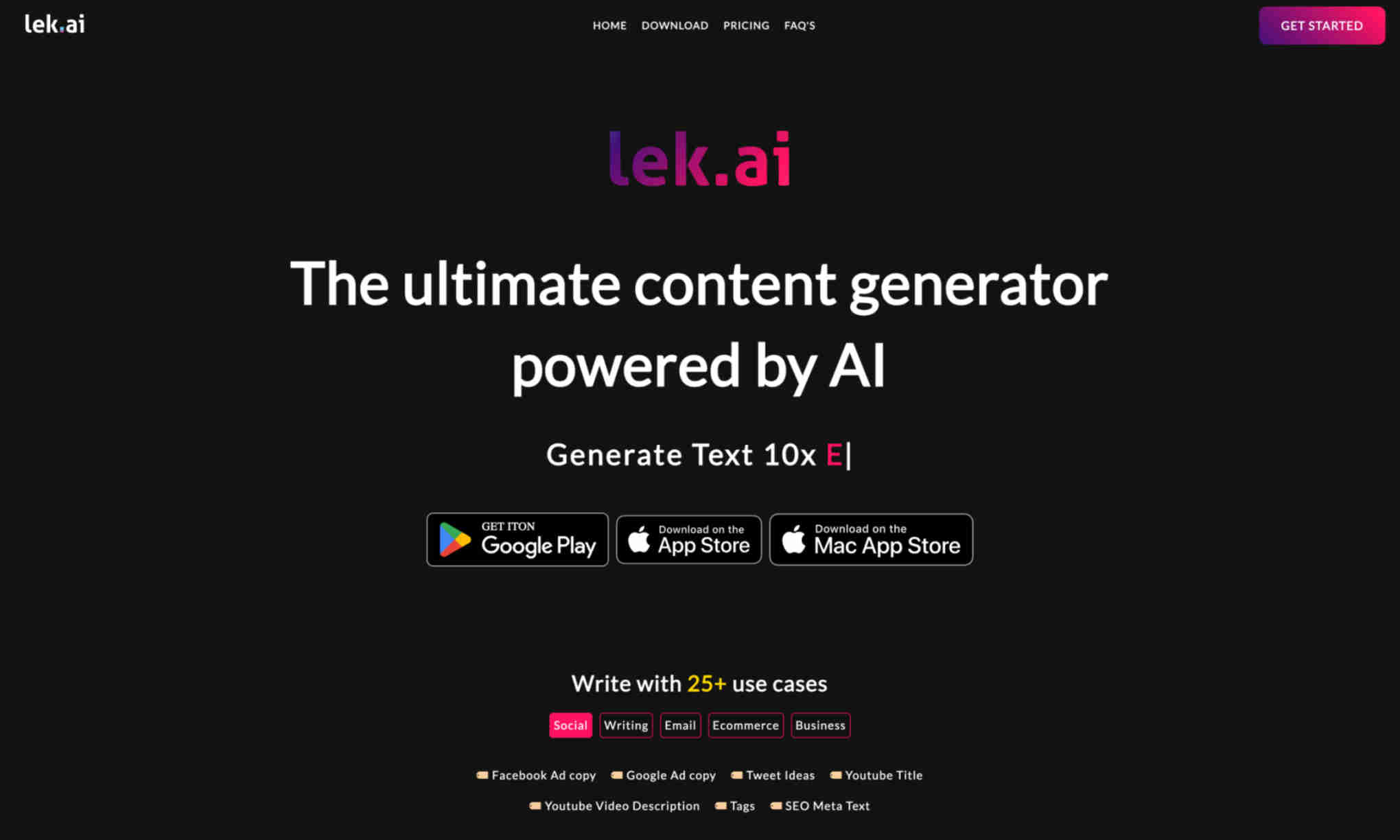 lek.ai Homepage