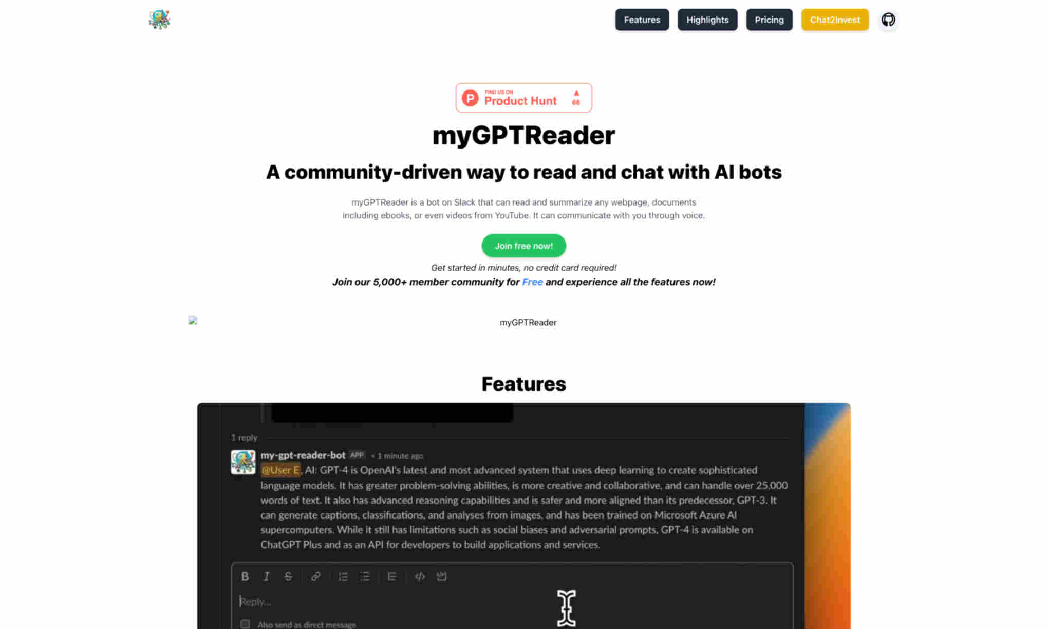 myGPTReader Homepage